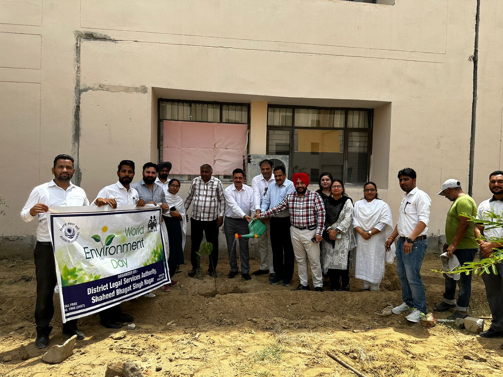 Various shade trees and fruit trees planted at Navi Court Complex Shaheed Bhagat Singh Nagar by Judicial Officers in connection with World Environment Day.